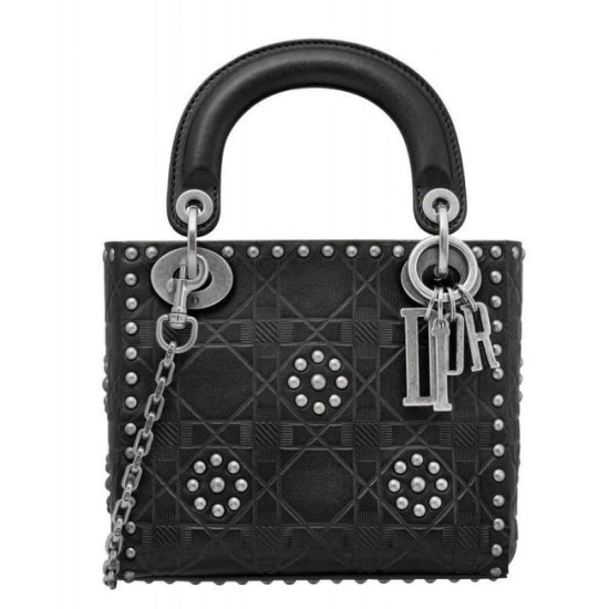 Replica Christian Dior Lady Dior supple bag in calfskin leather Black