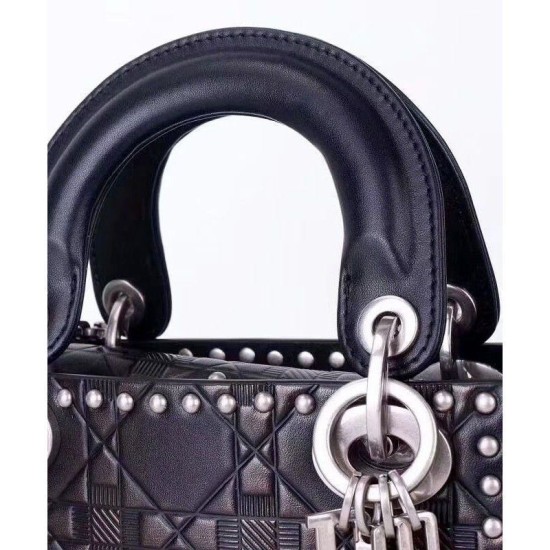 Replica Christian Dior Lady Dior supple bag in calfskin leather Black