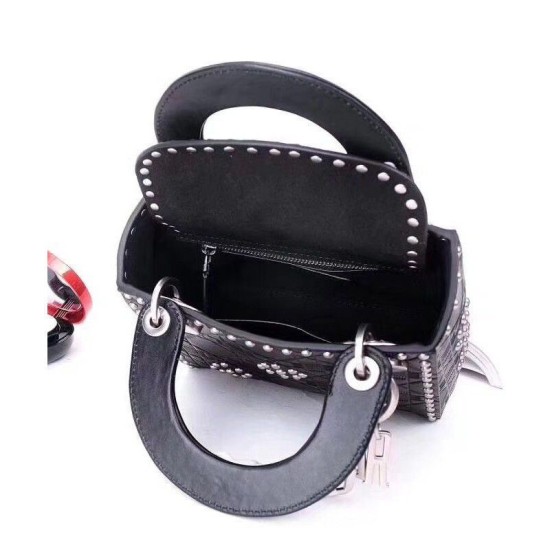 Replica Christian Dior Lady Dior supple bag in calfskin leather Black