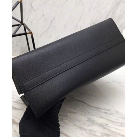 Fake Prada Monochrome Saffiano Tote Bag Black Replica