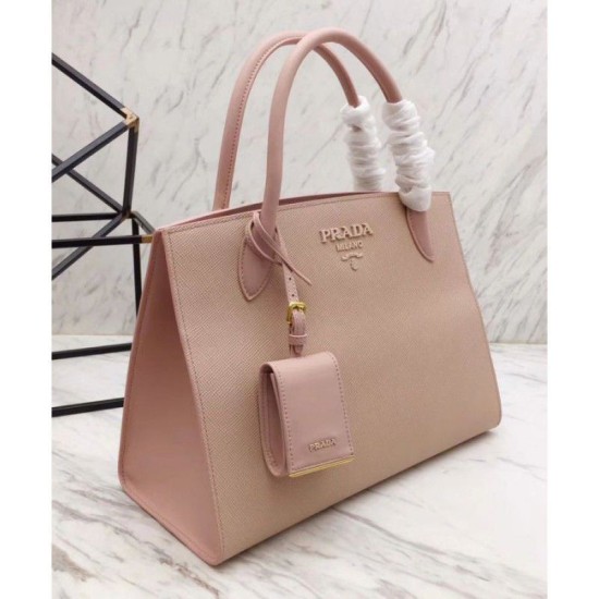 Fake Prada Monochrome Saffiano Tote Bag Pink Replica