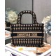 Fake Christian Dior Mini Houndstooth Embroidery Book Tote Handbag Cream Replica