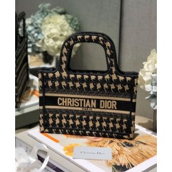 Fake Christian Dior Mini Houndstooth Embroidery Book Tote Handbag Cream Replica Fake Christian Dior Mini Houndstooth Embroidery Book Tote Handbag Cream Replica