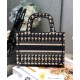 Fake Christian Dior Mini Houndstooth Embroidery Book Tote Handbag Cream Replica