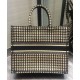 Replica Christian Dior Houndstooth Embroidery Book Tote Handbag Cream