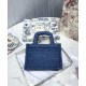 Replica Christian Dior Book Tote Mini Denim Dior Oblique Embroidered Tote Blue