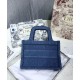 Replica Christian Dior Book Tote Mini Denim Dior Oblique Embroidered Tote Blue