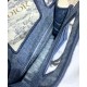 Replica Christian Dior Book Tote Mini Denim Dior Oblique Embroidered Tote Blue