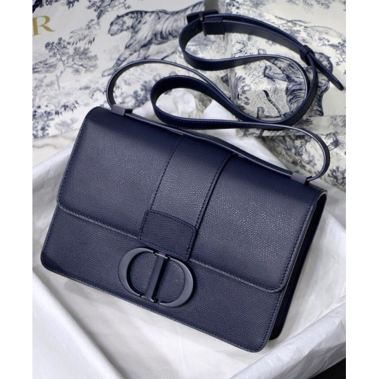 Replica Christian Dior 30 Montaigne Calfskin Bag Dark Blue