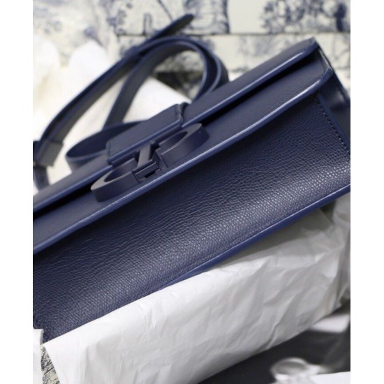 Replica Christian Dior 30 Montaigne Calfskin Bag Dark Blue