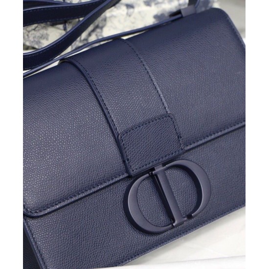 Replica Christian Dior 30 Montaigne Calfskin Bag Dark Blue