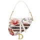 Fake Christian Dior Multicolor Saddle Camouflage Embroidered Canvas Bag With Multicolored Flowers White Replica Replica Christian Dior Multicolor Saddle Camouflage Embroidered Canvas Bag With Multicolored Flowers White