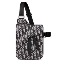 Replica Christian Dior Saddle Pouch Dark Blue