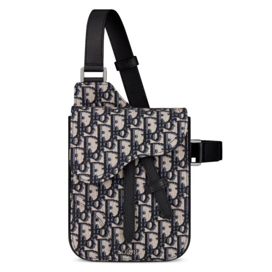 Replica Christian Dior Saddle Pouch Dark Blue