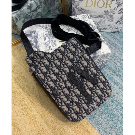 Replica Christian Dior Saddle Pouch Dark Blue