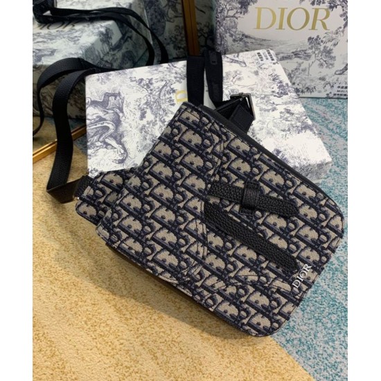 Replica Christian Dior Saddle Pouch Dark Blue