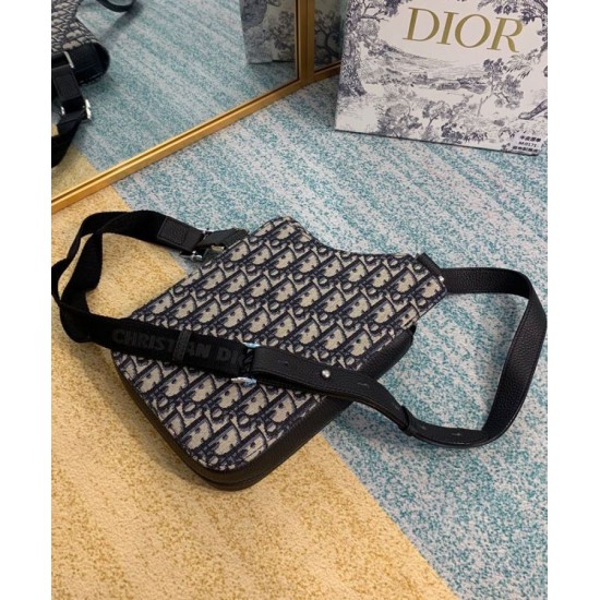Replica Christian Dior Saddle Pouch Dark Blue