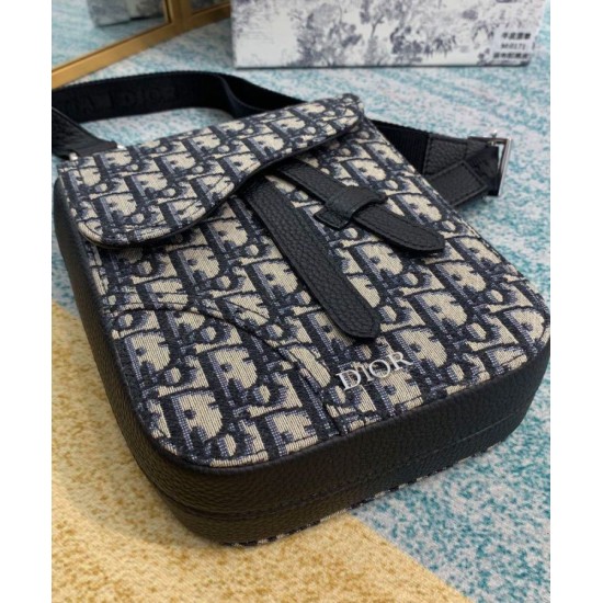 Replica Christian Dior Saddle Pouch Dark Blue