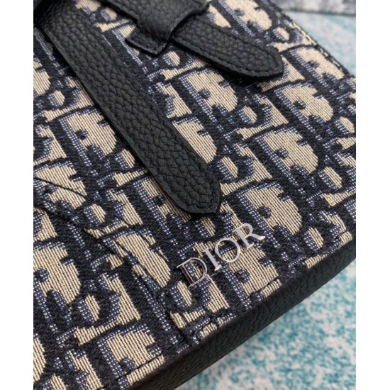 Replica Christian Dior Saddle Pouch Dark Blue