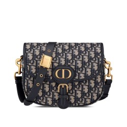 Replica Christian Dior Medium Dior Bobby Handbag Dark Blue