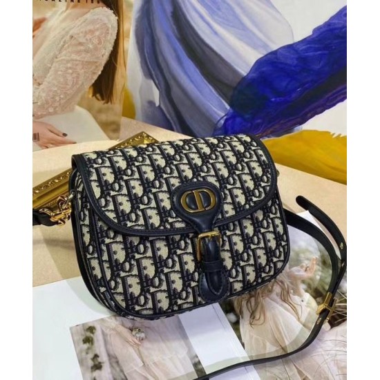 Replica Christian Dior Medium Dior Bobby Handbag Dark Blue