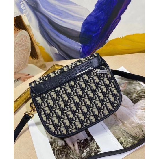 Replica Christian Dior Medium Dior Bobby Handbag Dark Blue
