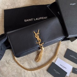 Replica YSL Saint Laurent Monogram Kate 99 With Tassel Lambskin Black