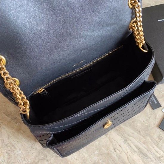 Replica YSL Saint Laurent Niki Medium Smooth Leather Bag Black