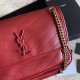 Fake YSL Saint Laurent Niki Medium Smooth Leather Bag Red Replica