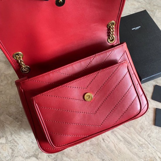 Fake YSL Saint Laurent Niki Medium Smooth Leather Bag Red Replica