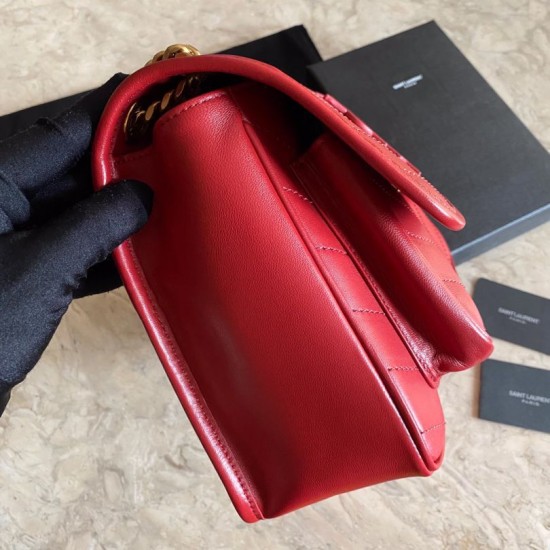 Fake YSL Saint Laurent Niki Medium Smooth Leather Bag Red Replica