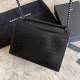 Replica YSL Saint Laurent Medium Sunset Bag In Crocodile Embossed Black Hardware