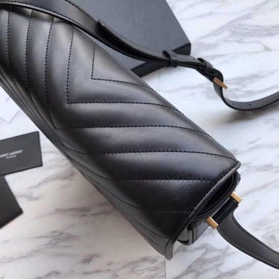 Fake YSL Saint Laurent Joan Satchel In Y Quilted Leather Black Replica
