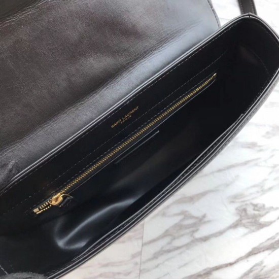 Fake YSL Saint Laurent Joan Satchel In Y Quilted Leather Black Replica