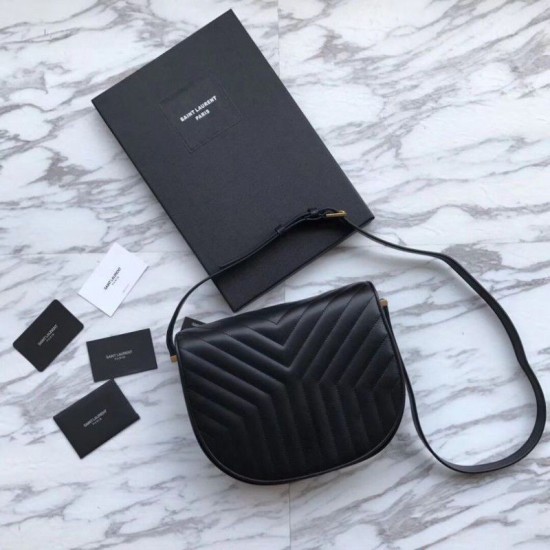 Fake YSL Saint Laurent Joan Satchel In Y Quilted Leather Black Replica