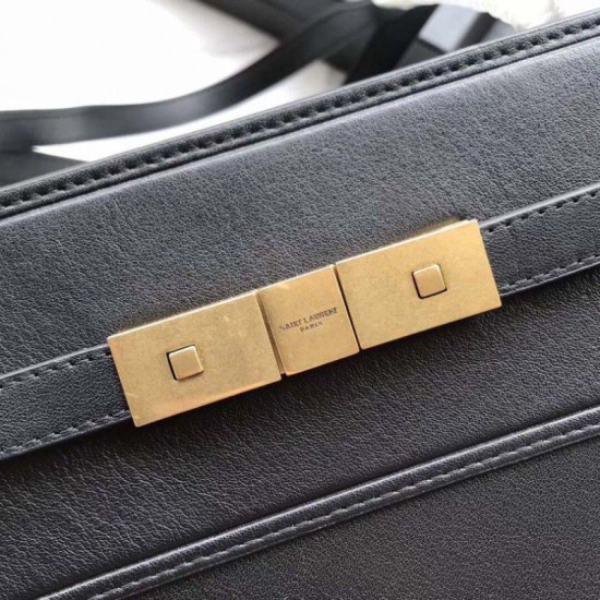 Replica YSL Saint Laurent Medium Manhattan Top Handle Bag Black