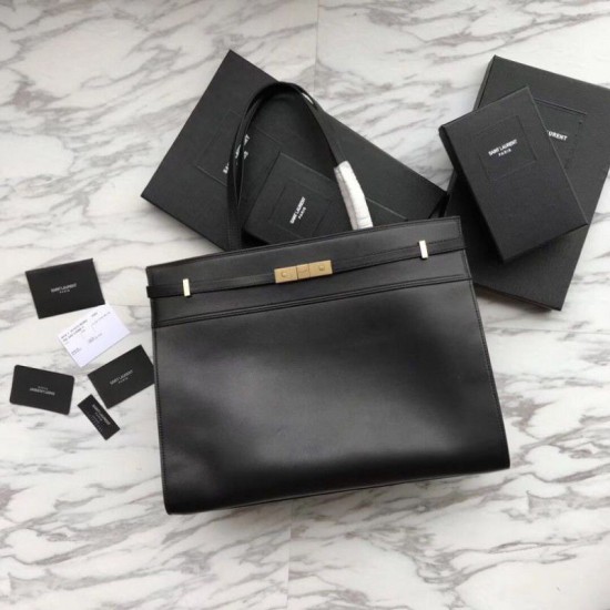 Replica YSL Saint Laurent Medium Manhattan Top Handle Bag Black