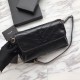 Fake YSL Saint Laurent  Niki Body Bag Crinkled Vintage Leather Black Replica