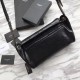 Fake YSL Saint Laurent  Niki Body Bag Crinkled Vintage Leather Black Replica