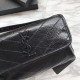 Fake YSL Saint Laurent  Niki Body Bag Crinkled Vintage Leather Black Replica