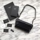 Fake YSL Saint Laurent  Niki Body Bag Crinkled Vintage Leather Black Replica