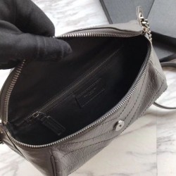 Replica YSL Saint Laurent  Niki Body Bag Crinkled Vintage Leather Gray