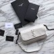 Replica YSL Saint Laurent  Niki Body Bag Crinkled Vintage Leather White