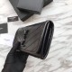 Fake YSL Saint Laurent  Niki Large Wallet Crinkled Leather Black Replica