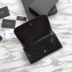 Fake YSL Saint Laurent  Niki Large Wallet Crinkled Leather Black Replica