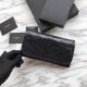 Fake YSL Saint Laurent  Niki Large Wallet Crinkled Leather Black Replica