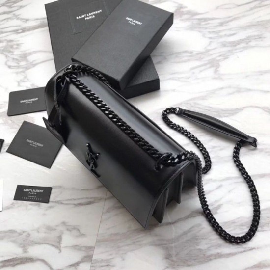 Replica YSL Saint Laurent Medium Sunset Bag Smooth Leather Black Hardware