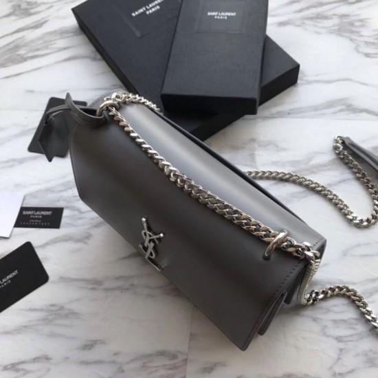 Replica YSL Saint Laurent Medium Sunset Bag Smooth Leather Gray