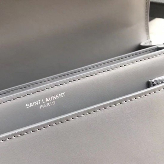 Replica YSL Saint Laurent Medium Sunset Bag Smooth Leather Gray