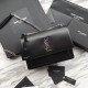 Replica YSL Saint Laurent Medium Sunset Bag Smooth Leather Black Silver Hardware
